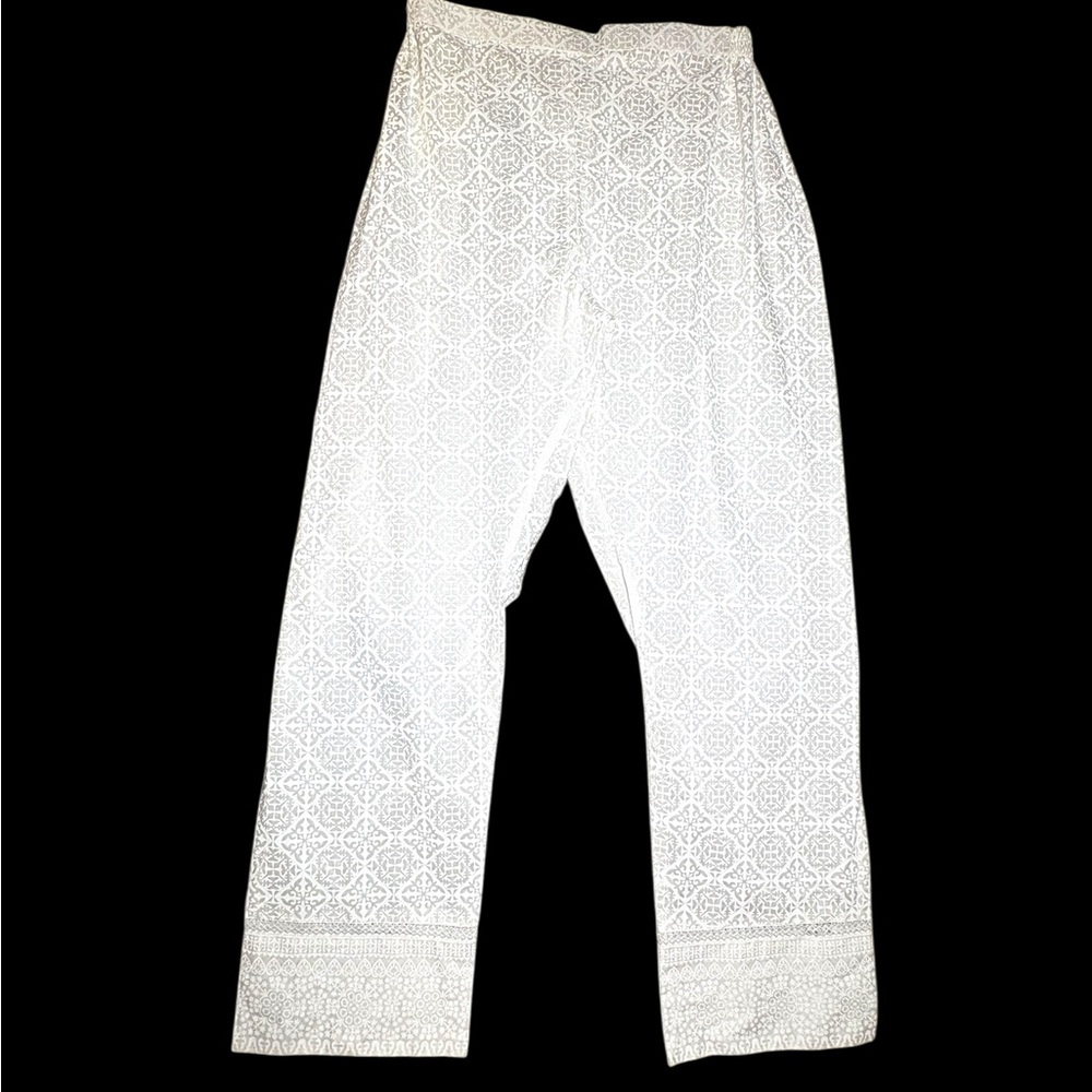 White by Nature Elegant White Patterned Ladies Pants Bonanza Satrangi 14